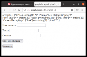 Отчёт от 30514 за PHP графика / Редактирование - получение данных
