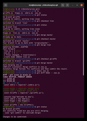 Отчёт от 30514 за Система Git / git merge giraffe lion