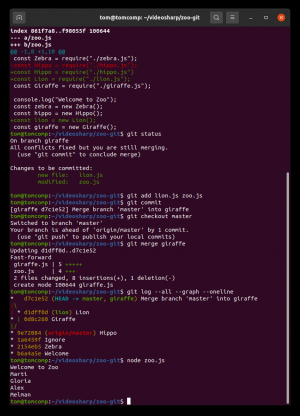 Отчёт от 30514 за Система Git / git merge giraffe lion