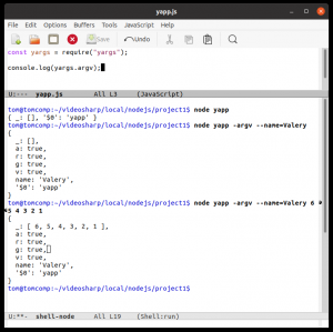 Отчёт от 30514 за Node JS первые шаги / Работа yargs с параметрами