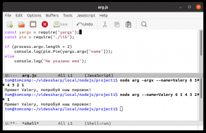 Отчёт от 30514 за Node JS первые шаги / Работа yargs с параметрами