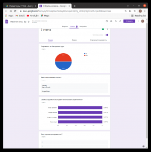 Отчёт от 30514 за Google Office / Google Forms: обратная связь