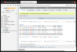 Отчёт от 30514 за Интернет-магазин / phpMyAdmin