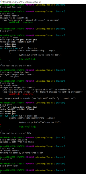 Отчёт от 32614 за Система Git / git commit reset diff