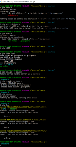 Отчёт от 32614 за Система Git / git ignore