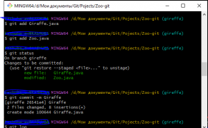 Отчёт от 35328 за Система Git / git branch giraffe