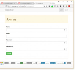 Отчёт от 4004 за Yii2 / UserJoinForm - Модель для формы