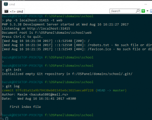 Отчёт от 429 за Yii2 / Git - Все ходы записываются