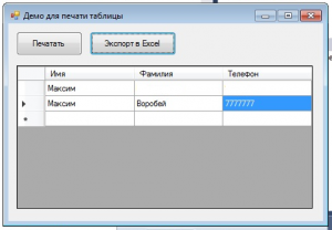 Отчёт от 4395 за Новые технологии / Печать таблицы + экспорт в Excel