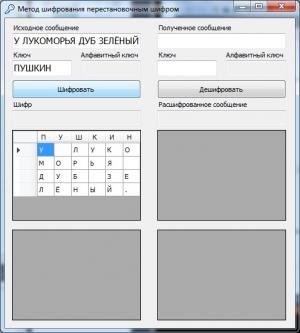 Отчёт от 4467 за Шифрование / Перестановочный шифр - 1 этап шифровки
