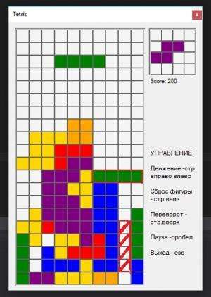 Отчёт от 5024 за Тетрис / Перезапуск игры