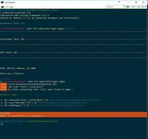 Отчёт от 5649 за Yii2 / Codeception - Пошаговое тестирование