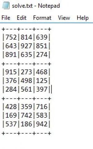 Отчёт от 5649 за Судоку / Сохранение ответа