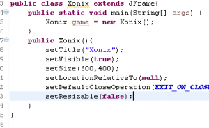 Отчёт от 6203 за Game Xonix / Окно проекта