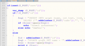 Отчёт от 6203 за PHP графика / Сохранение записей и изменений