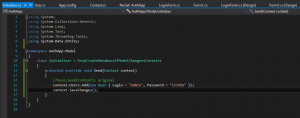 Отчёт от 6391 за Entity Framework / Подключение БД по методу CodeFirst