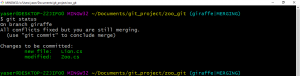 Отчёт от 6401 за Система Git / git merge giraffe lion