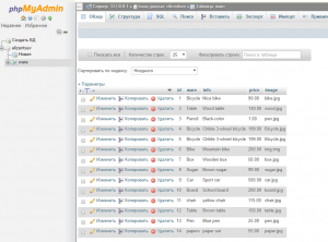 Отчёт от 6958 за Интернет-магазин / phpMyAdmin