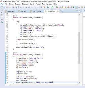 Отчёт от 7119 за MVC шаблон / MVC - PhoneBook - UserSQLTest - Insert