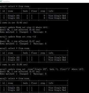Отчёт от 7119 за БД - Управление гостиницей / Модель. SQL запросы для Room
