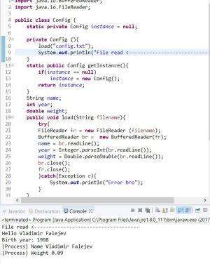 Отчёт от 7696 за Singleton / Singleton - Config - Using pattern