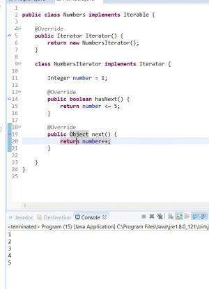 Отчёт от 7696 за Iterator / Iterator - Numbers - Inner class