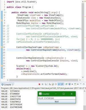 Отчёт от 7696 за MVC шаблон / MVC - Counter - ControllerDuplex