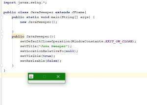 Отчёт от 7696 за Java Sweeper / Закрытие на выходе