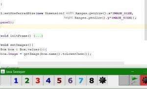 Отчёт от 7696 за Java Sweeper / Установка размеров