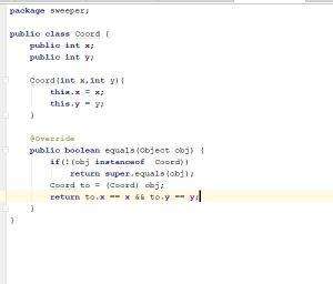 Отчёт от 7696 за Java Sweeper / Сравнение координат