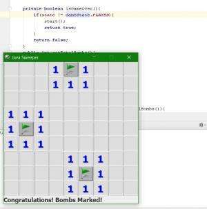 Отчёт от 7696 за Java Sweeper / Первая ошибка сапёра