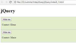 Отчёт от 8361 за Знакомство с jQuery / Эффекты скрытия и отображения