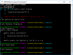 Отчёт от 9567 за Система Git / Diff