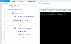 Отчёт от 9567 за Singleton / Singleton - Timer - Log class