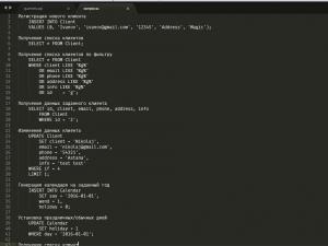 Отчёт от 9752 за БД - Управление гостиницей / Модель. SQL запросы для Client