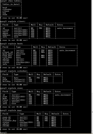 Отчёт от 9912 за БД - Управление гостиницей / SQL запросы для создания Базы