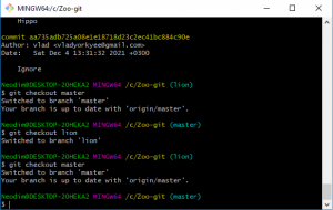 Отчёт от 9980 за Система Git / git branch lion